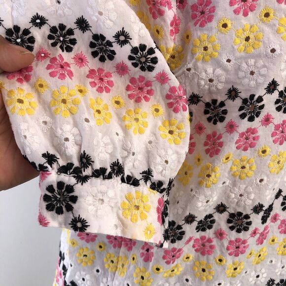 NEW Ruby Rd Womens Multicolor Tropical Blouse Short Sleeve Ruched Side Size M - Picture 10 of 16